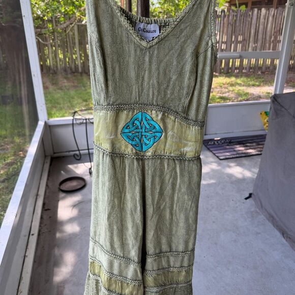 Source Unknown Dresses & Skirts - CeltiCouture Sz S Celtic Knot Embroidered Asymetrical Forest Fairy Whimsigoth